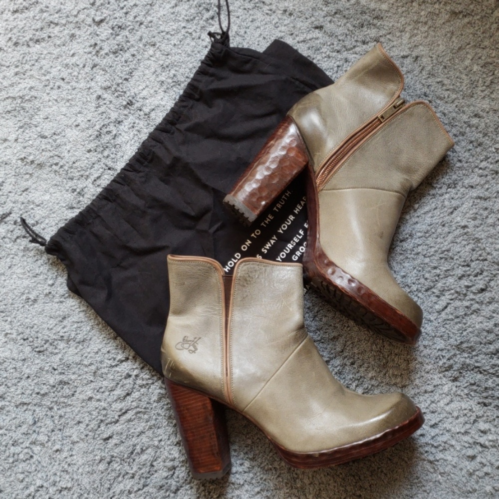 Olive John Fluevog Heeled Booties